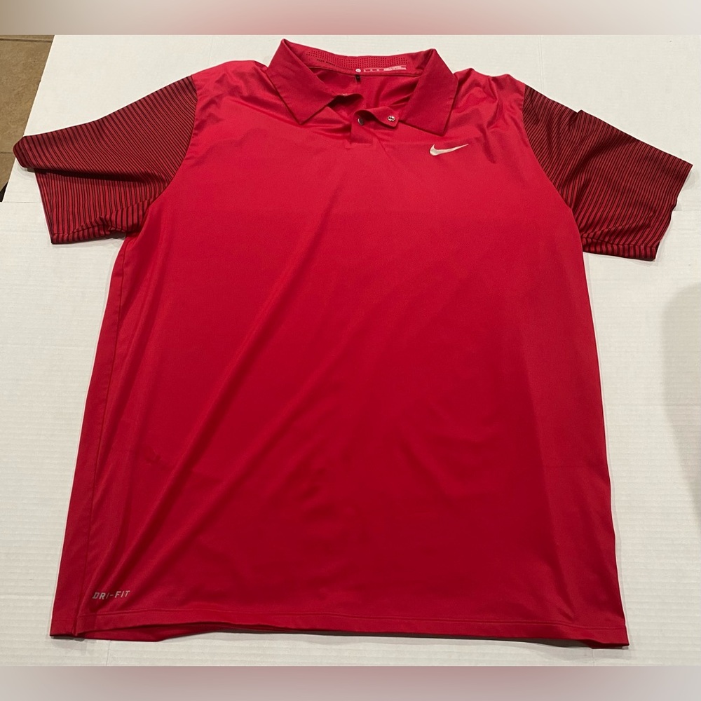 Tiger Woods Collection TW Nike 2014 Sunday Red Performance XL Polo W/Mystic Rock
